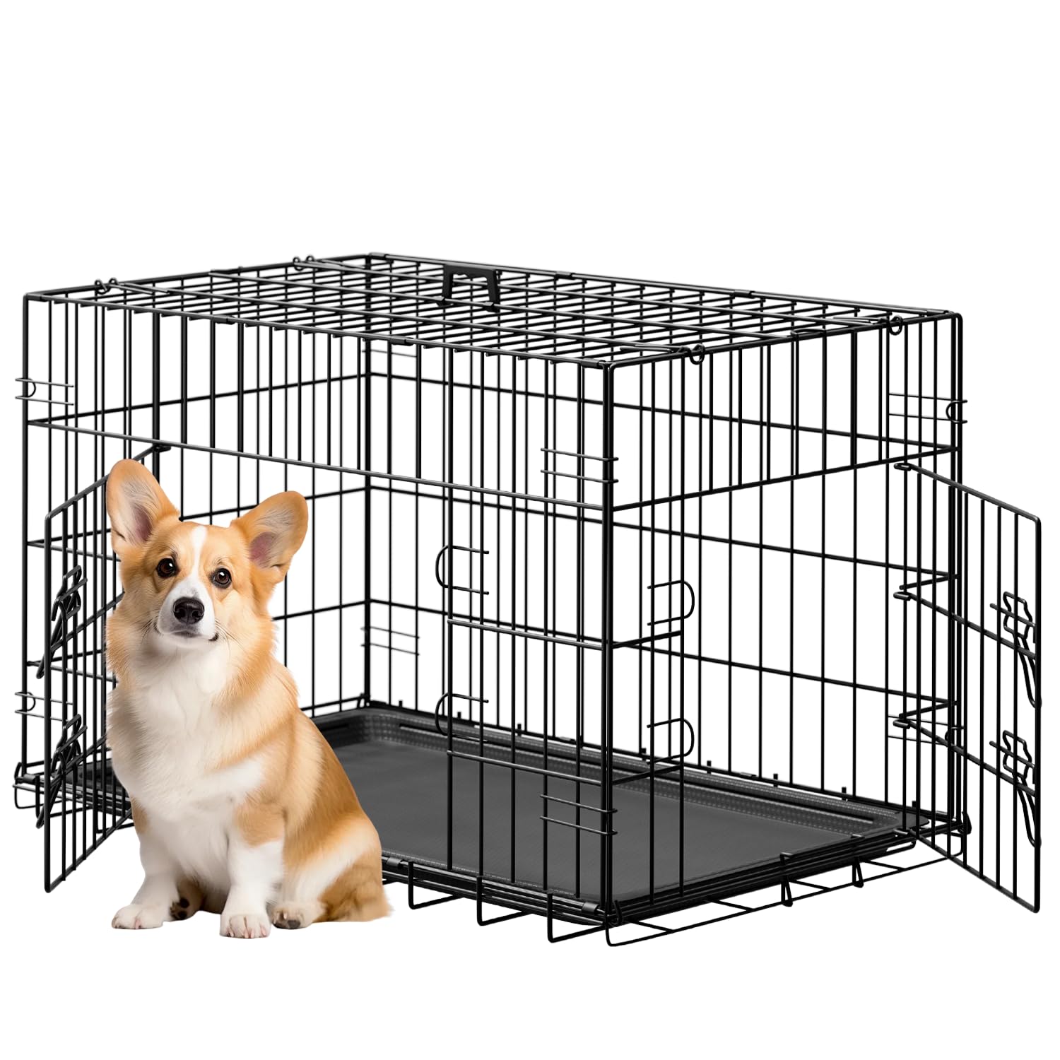 FDW jaula para perros de 30 pulgadas, plegable de metal, ideal para uso diario