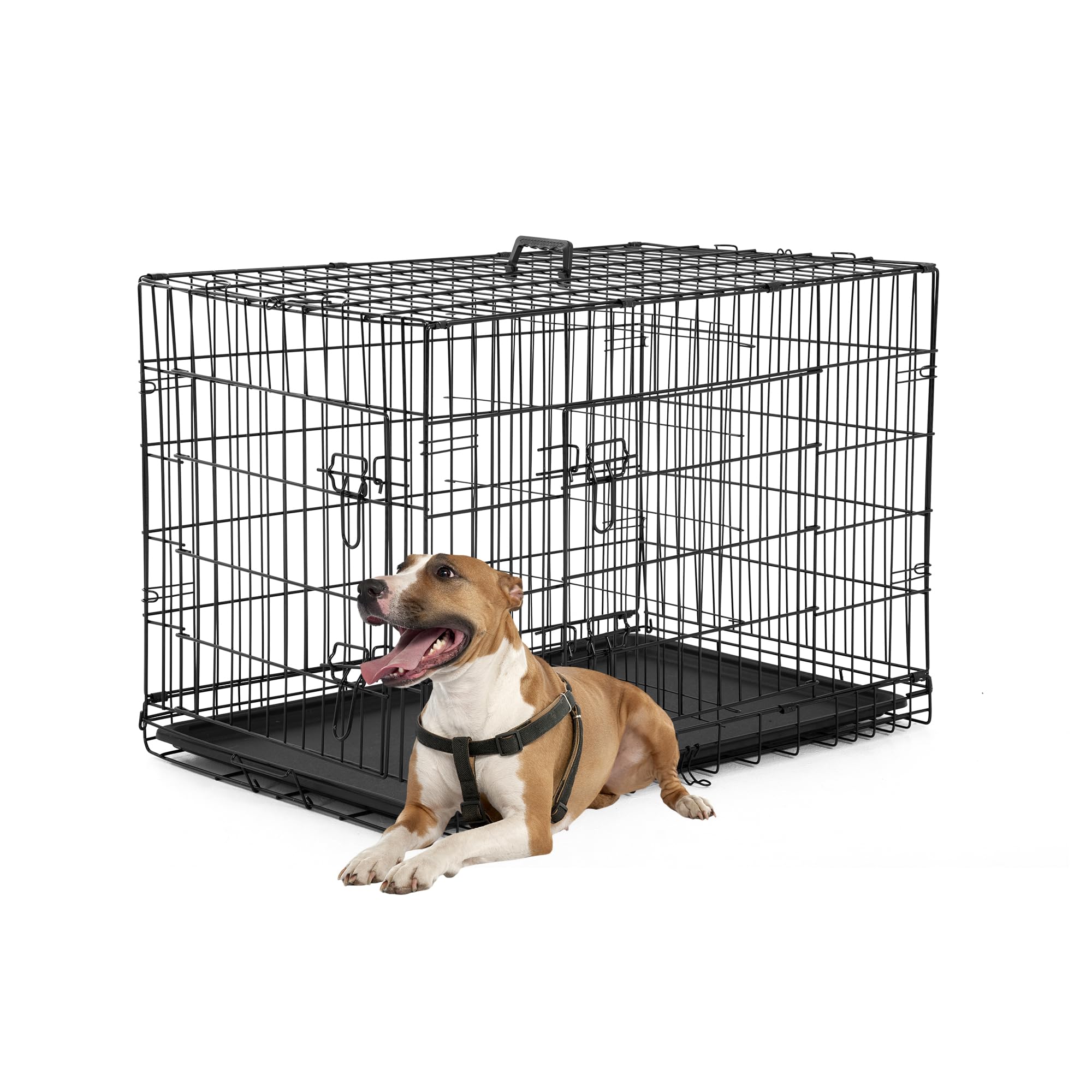 FDW jaula para perro de 36 pulgadas con doble puerta, mejor acceso y ventilación