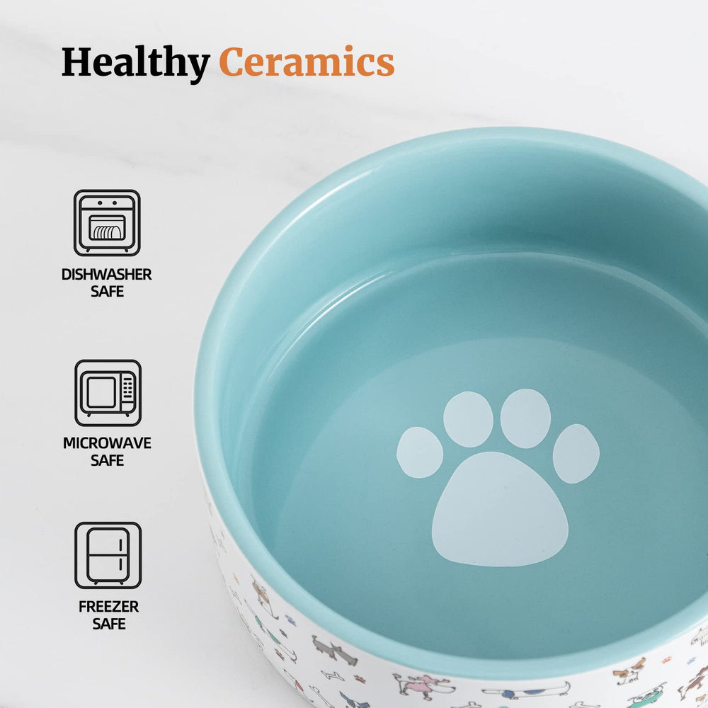 Cuenco cerámico FE FUN ELEMENTS con patrones exteriores azules, ideal para comer con estilo.
