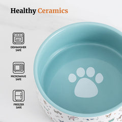 Cuenco cerámico FE FUN ELEMENTS con patrones exteriores azules, ideal para comer con estilo.