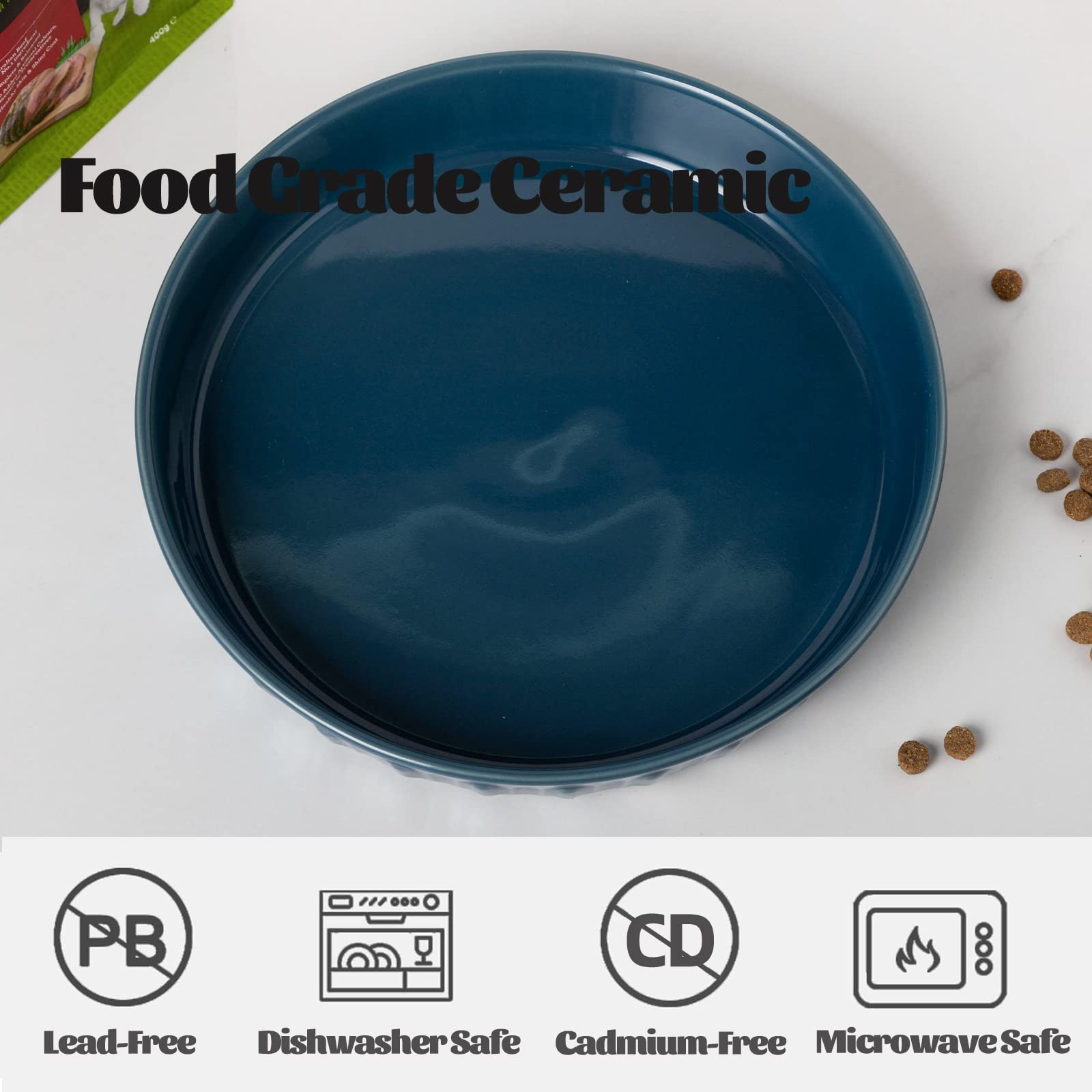 FE FUN ELEMENTS tazón plano y ancho facilita comer a varias mascotas