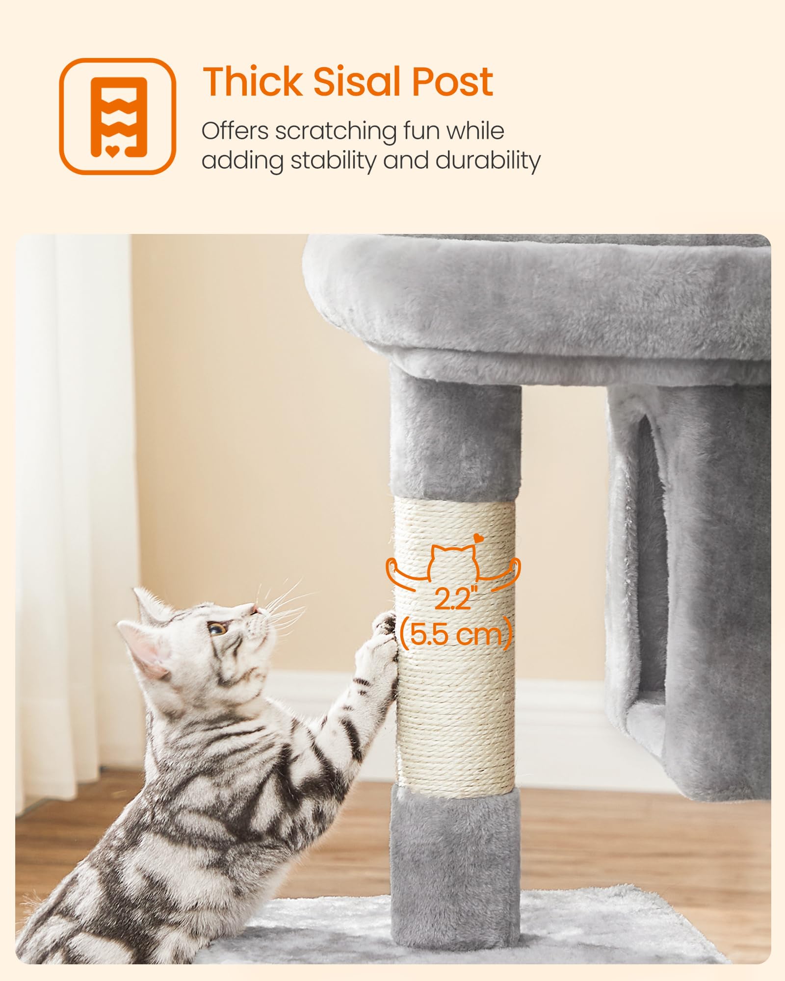 Feandrea Arbol Gato, ensamblaje rápido con tornillos universales