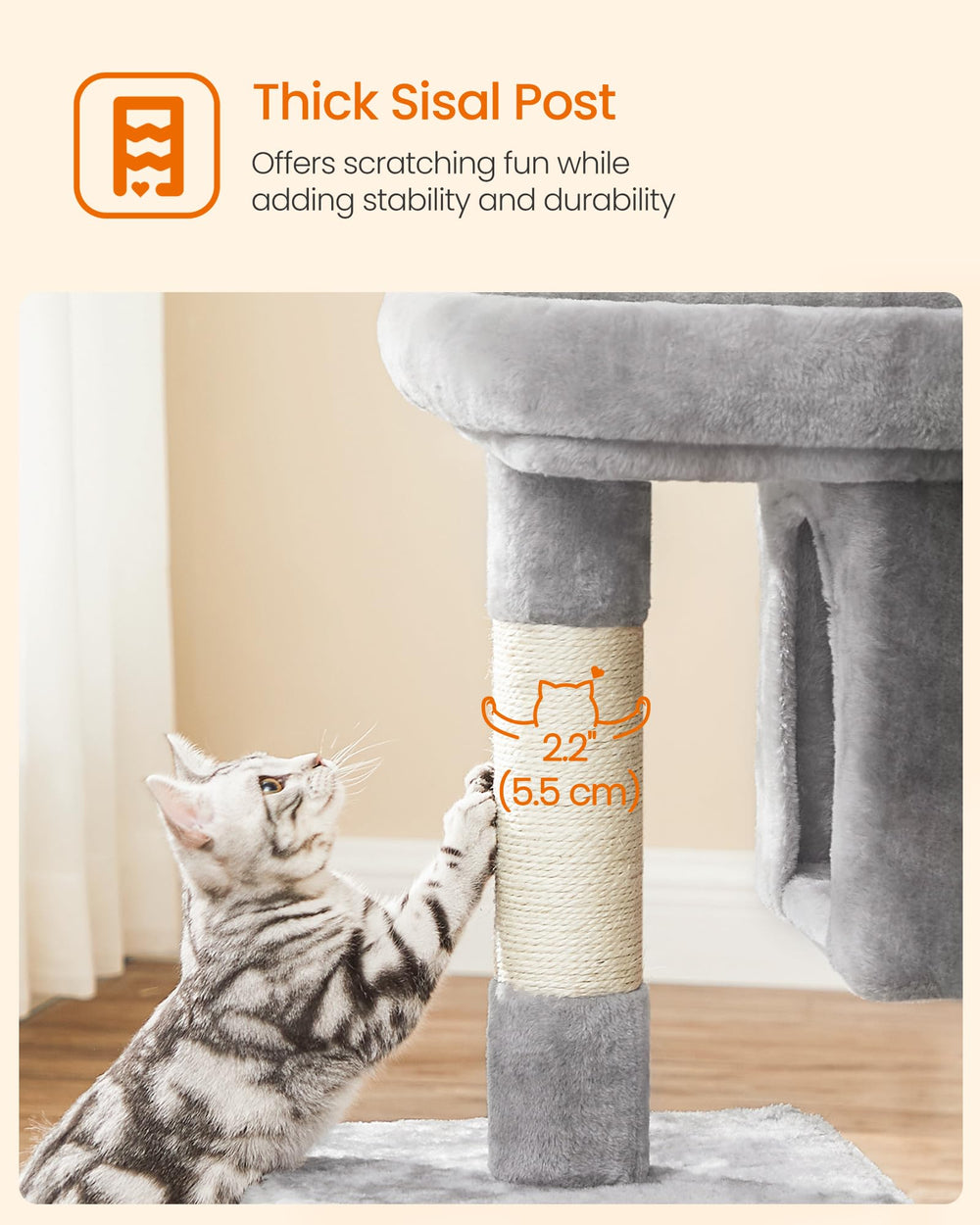 Feandrea Arbol Gato, ensamblaje rápido con tornillos universales