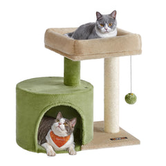 Feandrea arbol gato torre pequena sisal: poste de sisal para rascar y trepar en espacios reducidos.