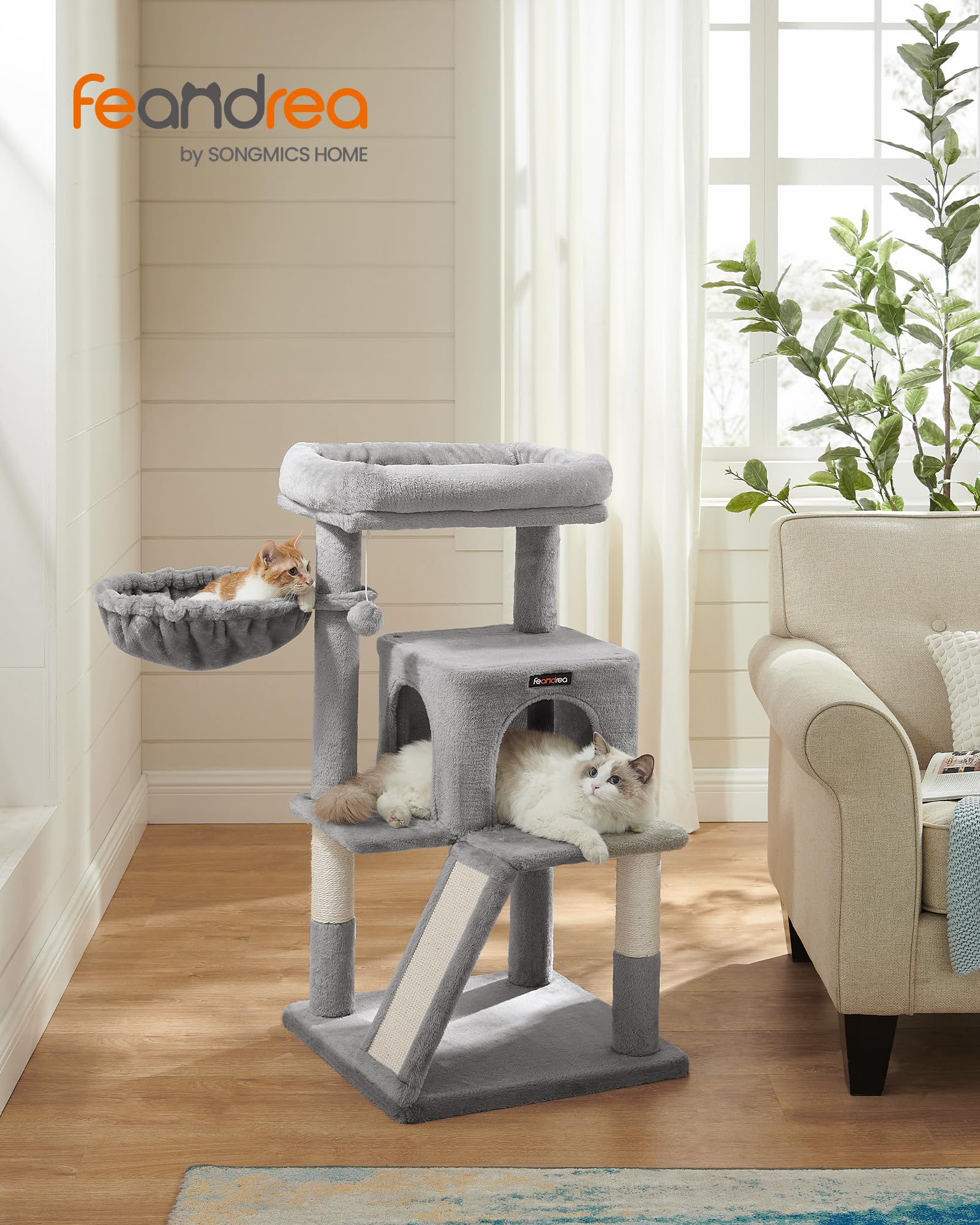 Feandrea árbol gatos rampa-doble-uso facilita rascar y subir.