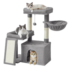 Feandrea arbol para gatos con rampa y postes de rascar para juego y afilar uñas