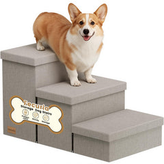 Fecuria escaleras para perros de 3 peldaños con almacenamiento oculto para juguetes