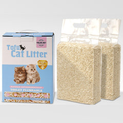 FEELING BEST tofu cat litter en doble bolsa, comodidad de almacenamiento.