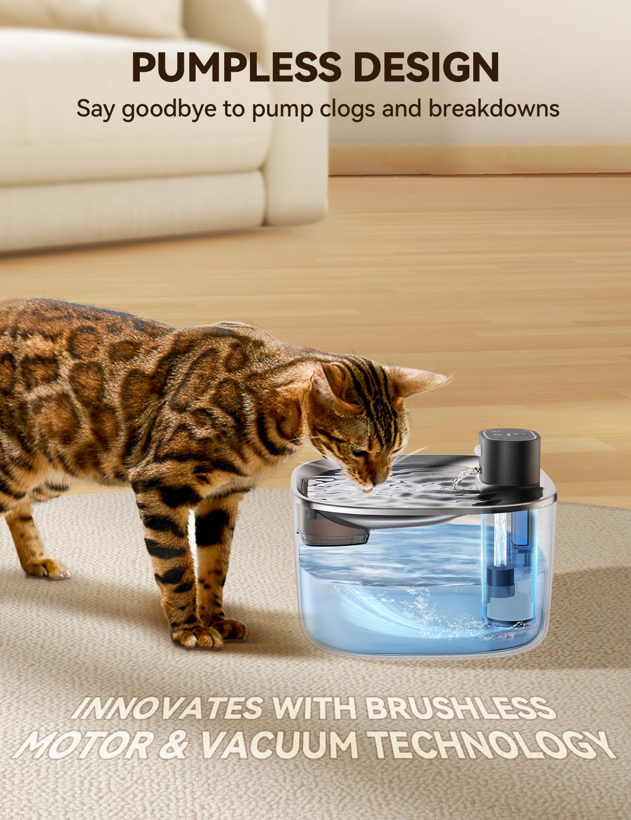 FEELNEEDY bebedero gato sensor movimiento: activa el flujo al acercarse.