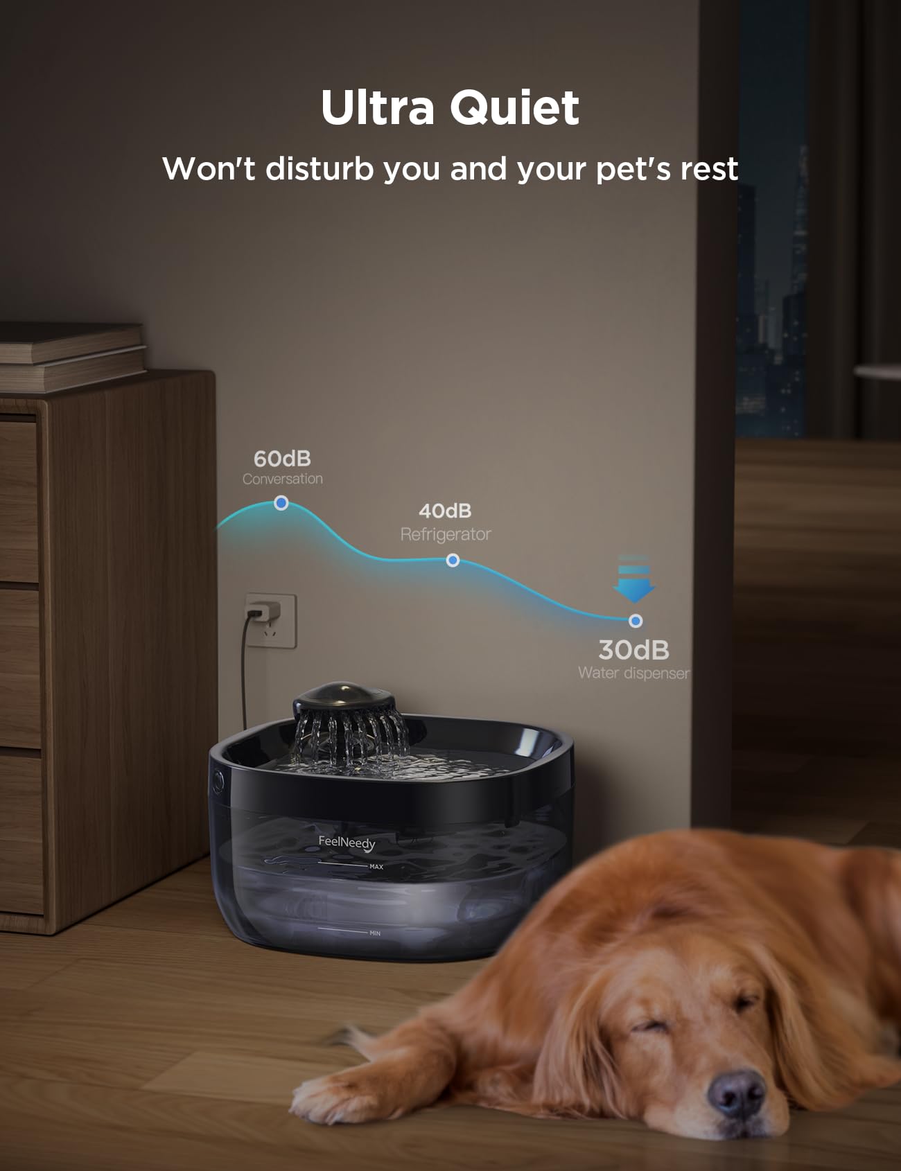 FEELNEEDY, patas antideslizantes que mantienen la fuente estable