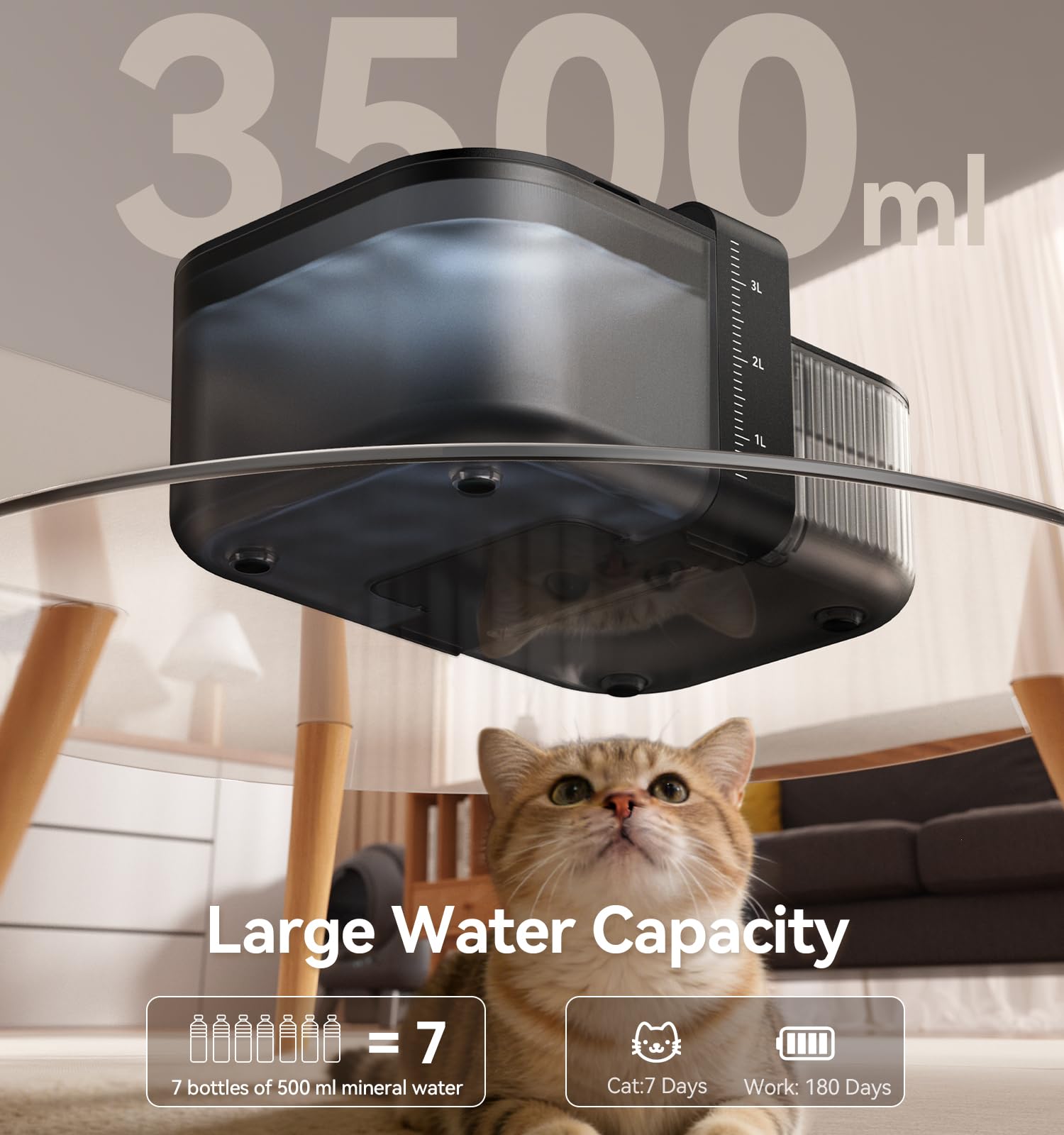 FEELNEEDY tanque de 3,5 L con capacidad para varios días de uso