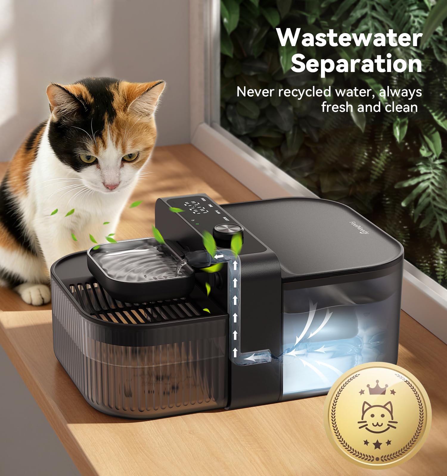 FEELNEEDY tanque de agua limpio de 3,5 L para suministro continuo