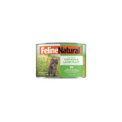 Feline Natural: lata de pollo y cordero, alimento húmedo rico en carne para gatos