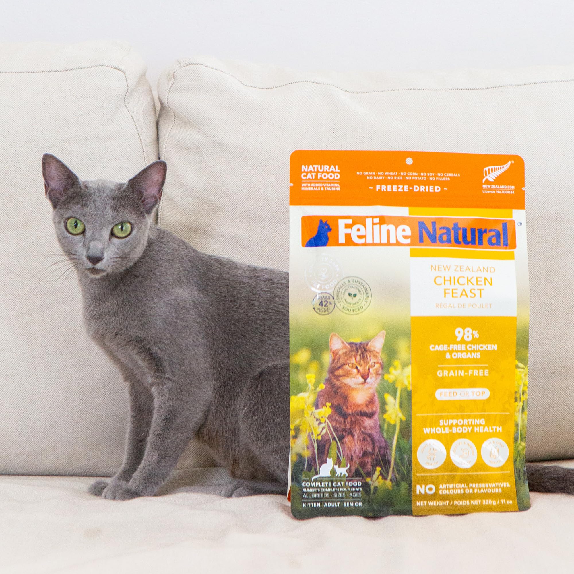 Presentación de 11oz de Feline Natural para alimentación diaria