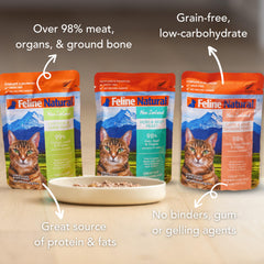 Feline Natural pate textura suave: ideal para gatos selectivos.