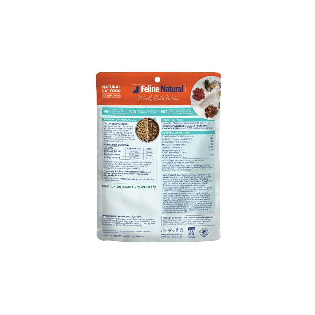 Felinenatural porción ideal para gatos activos en casa.