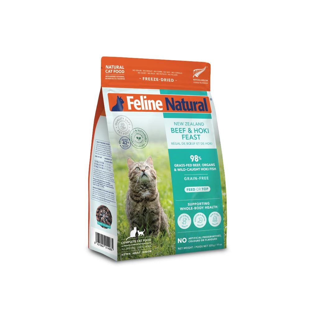 Feline Natural: presentación de 320 g ideal para uso diario.