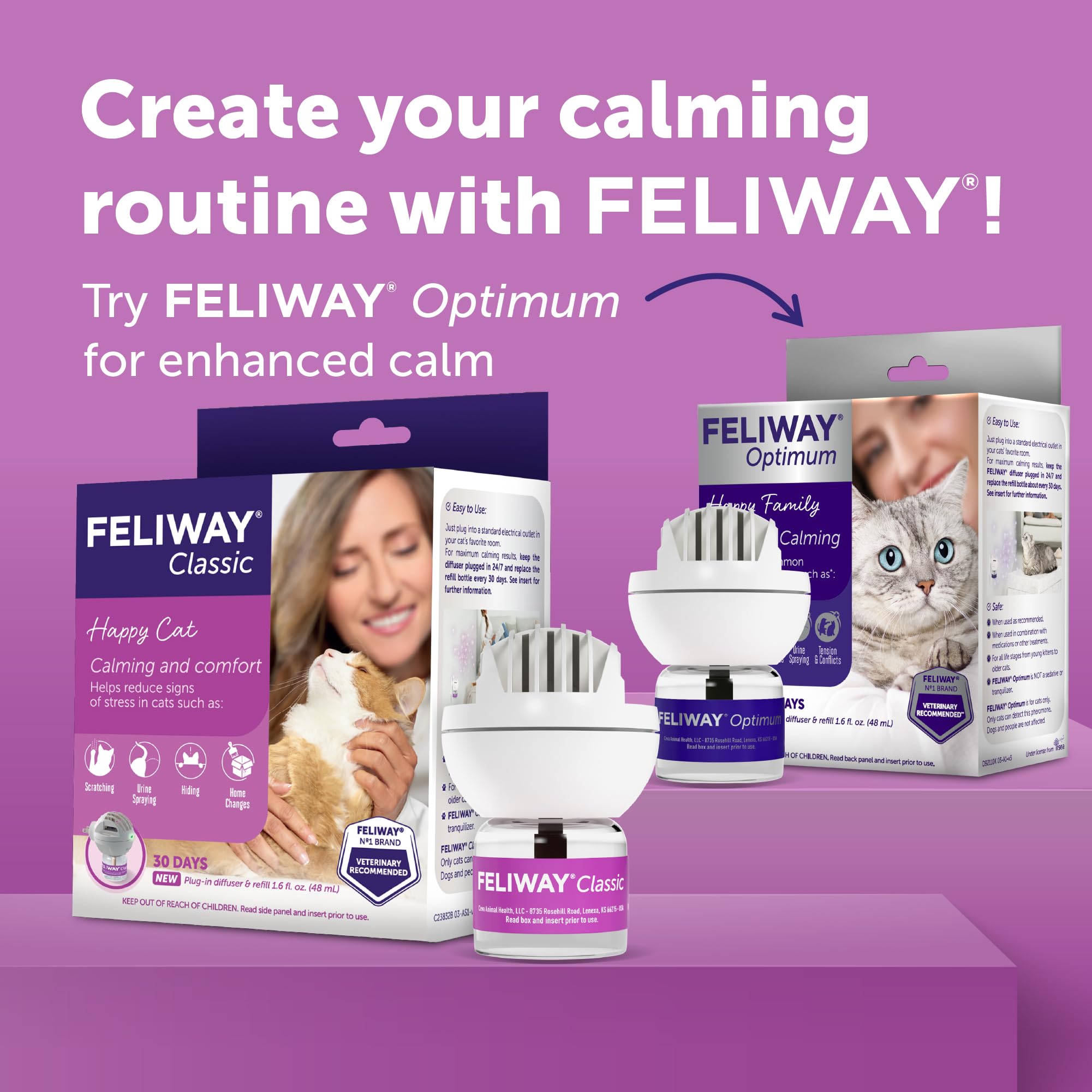 FELIWAY Classic, recomendado por veterinarios para el bienestar felino.