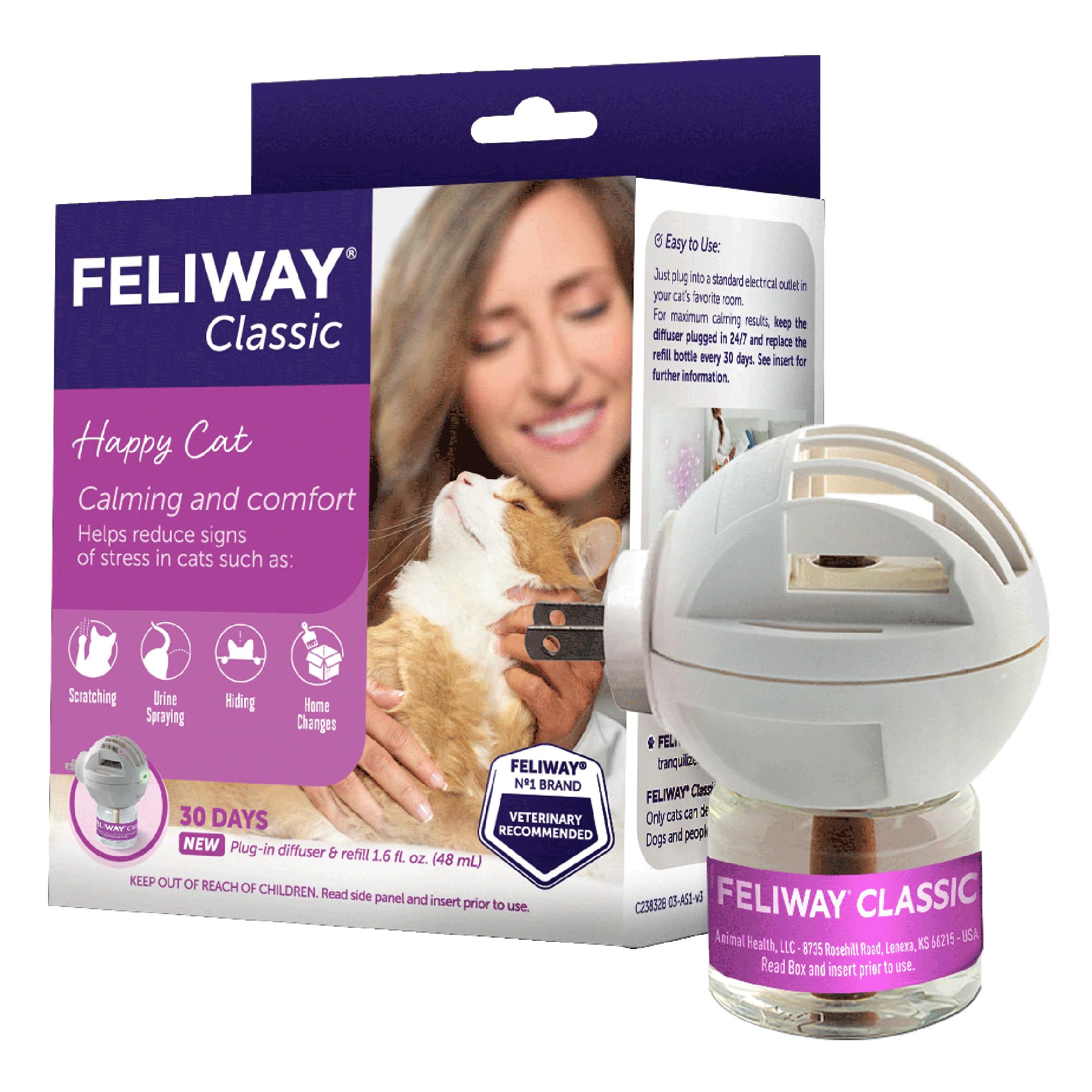 Kit de inicio FELIWAY Classic para gatos, calma inicial en casa.