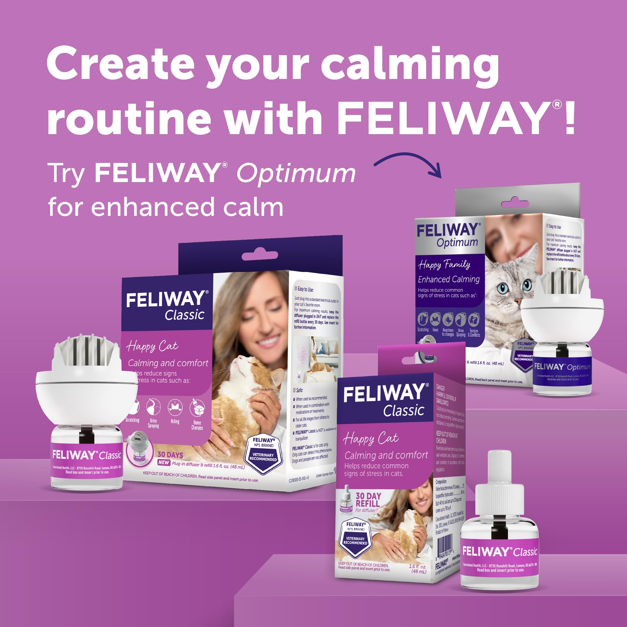 Recambios FELIWAY Classic 48 ml, ayuda a gatos asustados por cambios