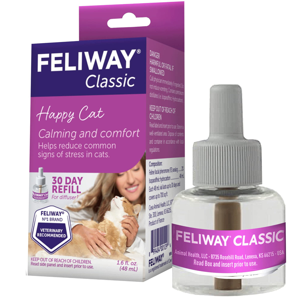 FELIWAY Classic relleno 48ml listo para difusor y calma felina.