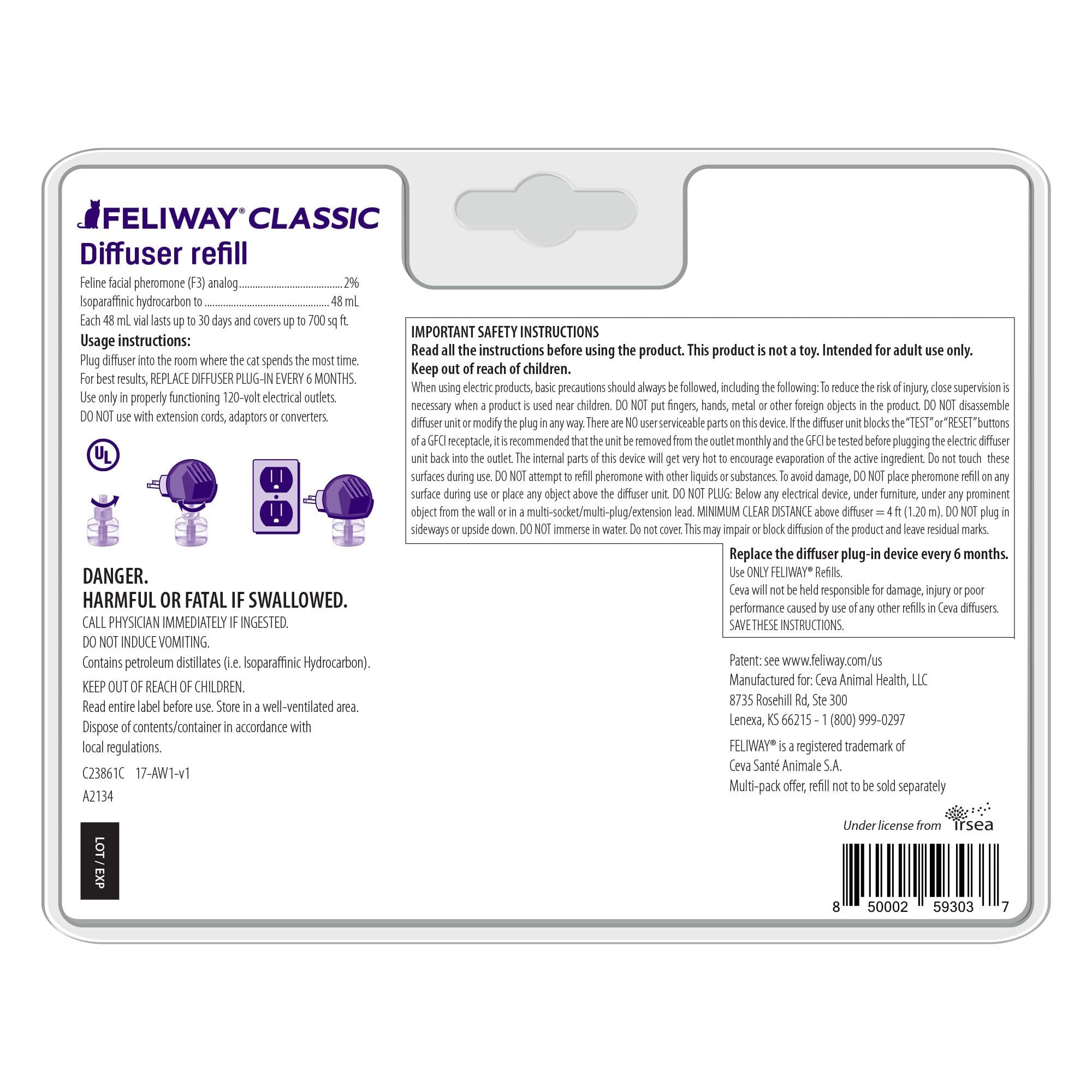 Feliway paquete de dos rellenos para mantener un entorno tranquilo