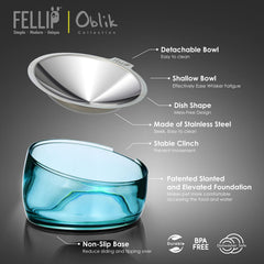 Felli Oblik: base inclinada y elevada mejora el acceso a la comida.