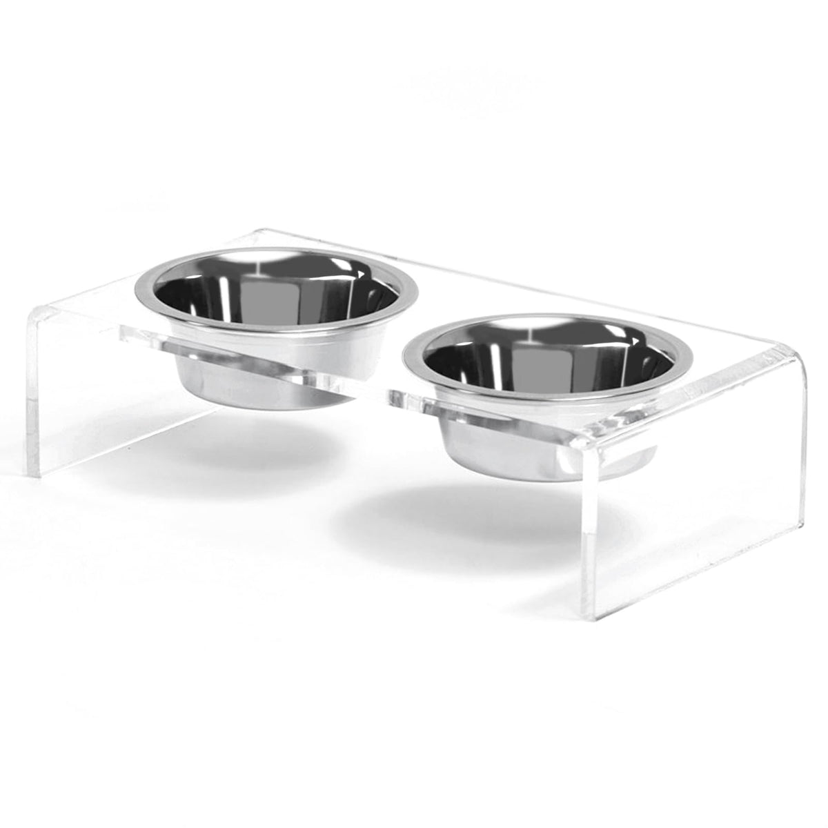 Feoyoho base elevada acrílica para perros y gatos favorece una postura cómoda al comer.