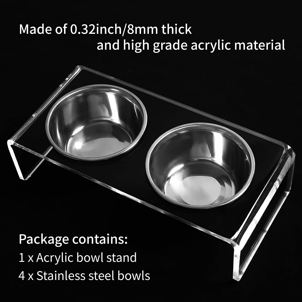 Feoyoho kit de dos tazones para gatos facilita la variación de alimentación.