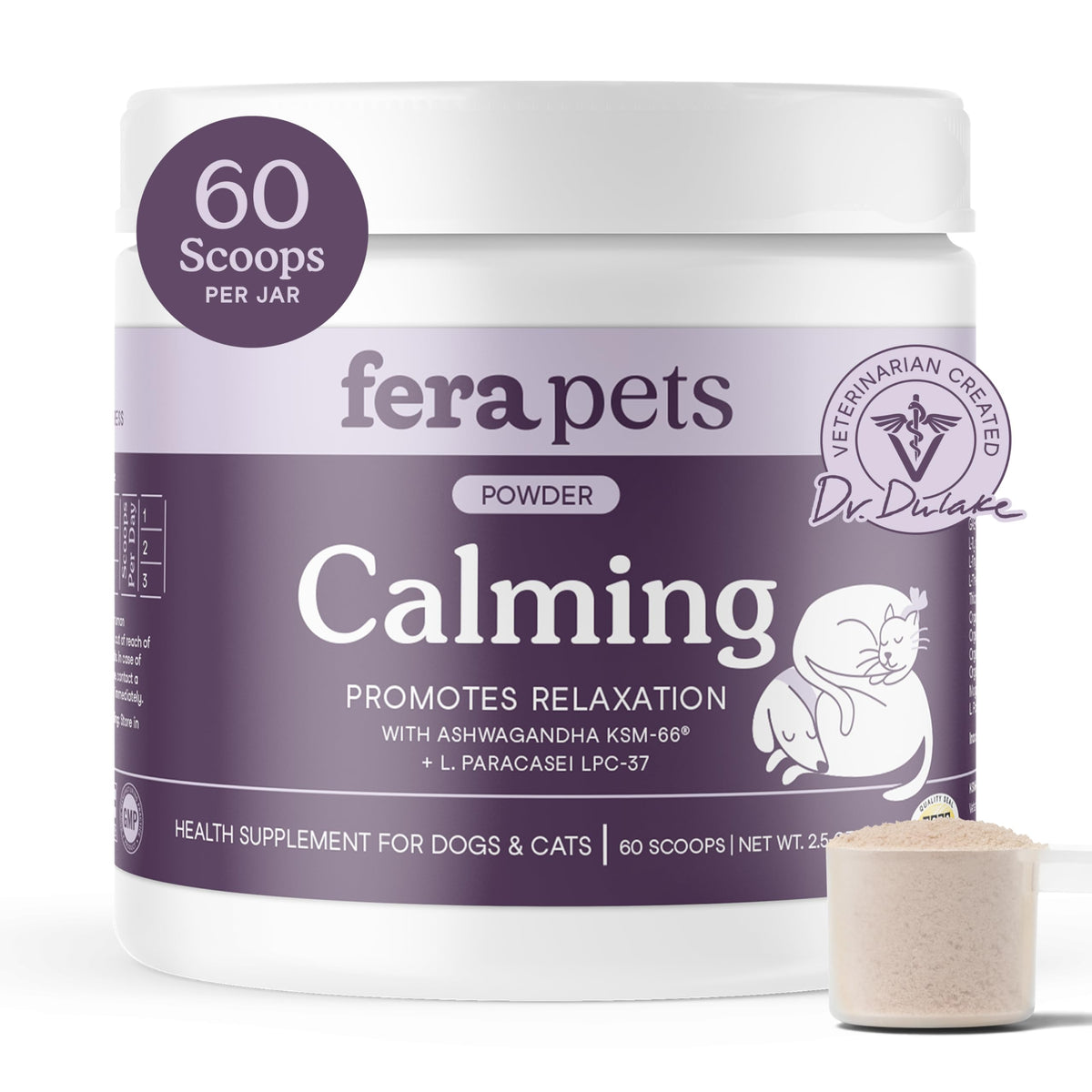 Fera Mascotas Suplemento Calmante en botella, promueve tranquilidad en perros y gatos.