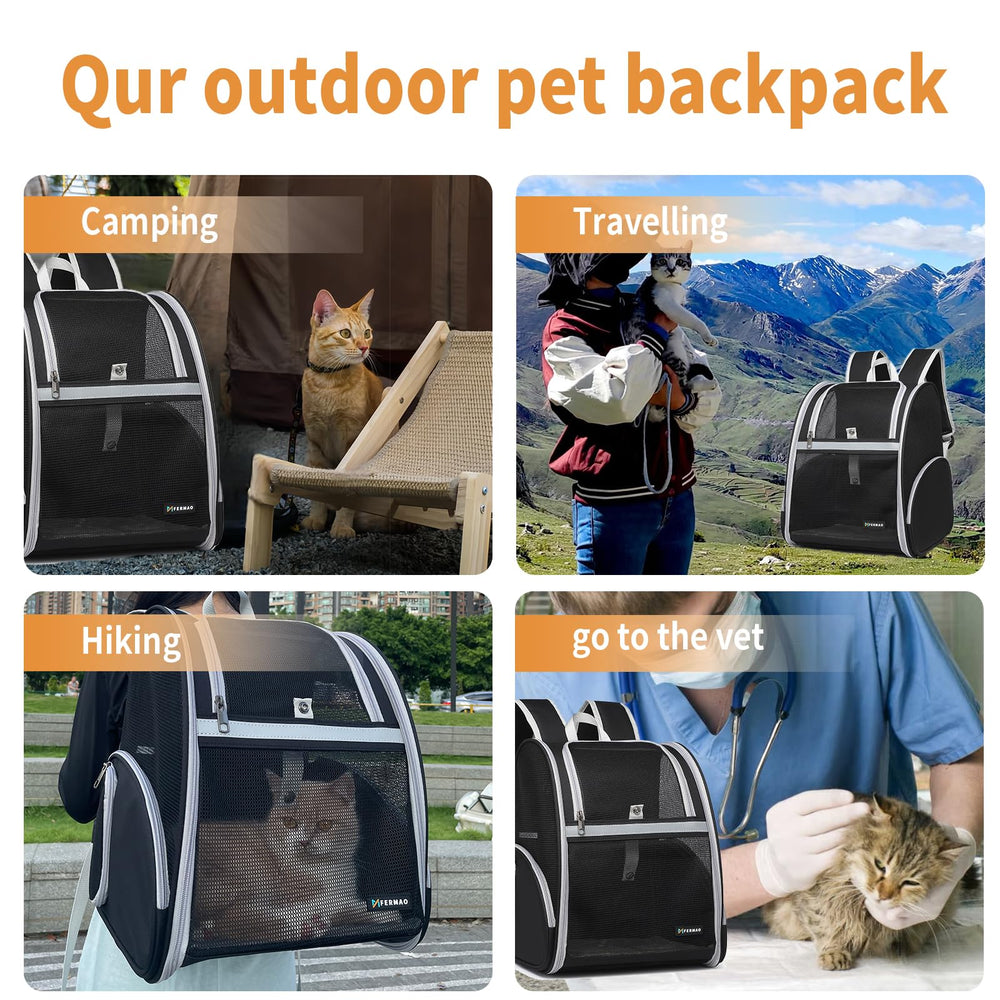 FERMAO mochila porta mascotas con entradas múltiples para acceso rápido