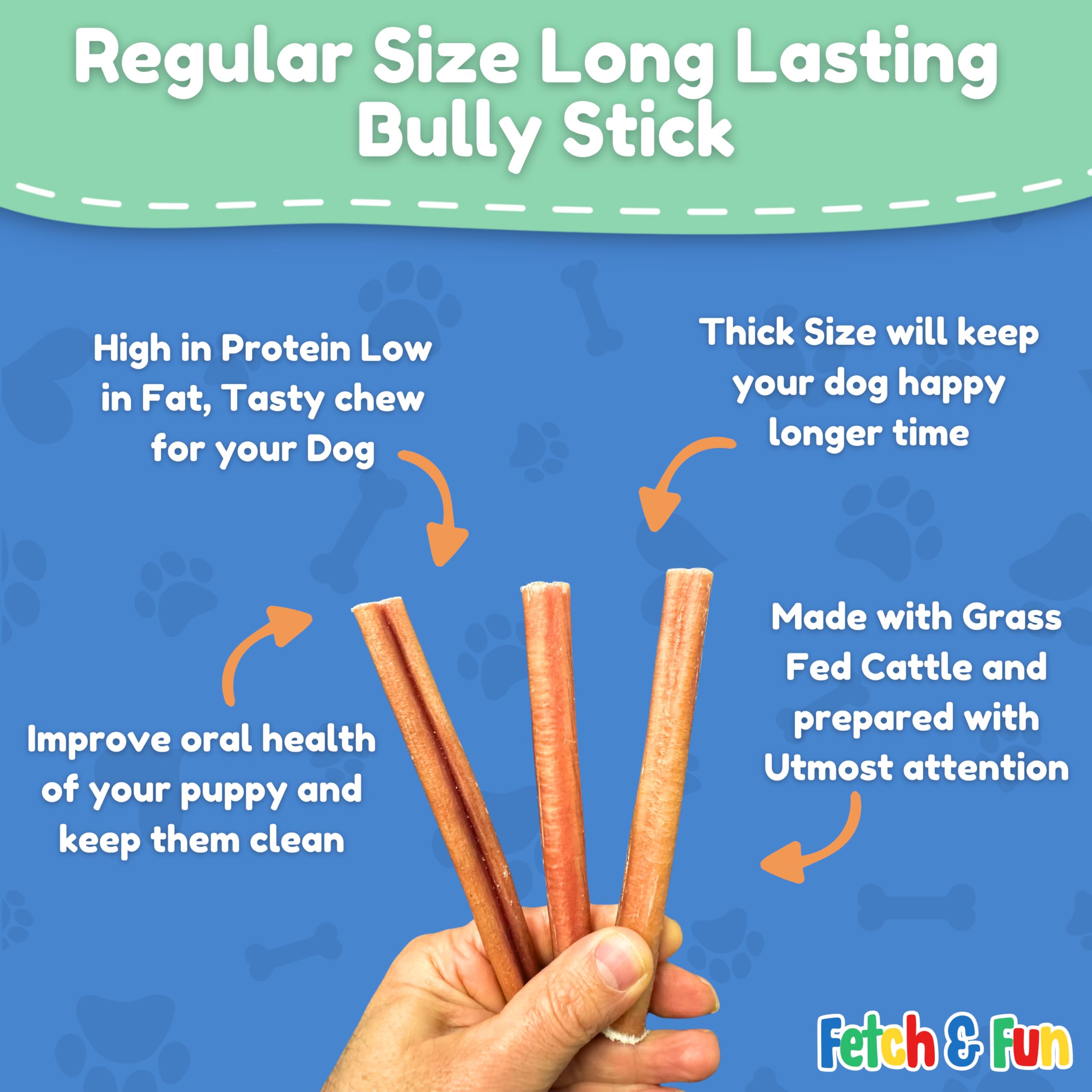 Fetch & Fun Bullysticks ingrediente unico y natural