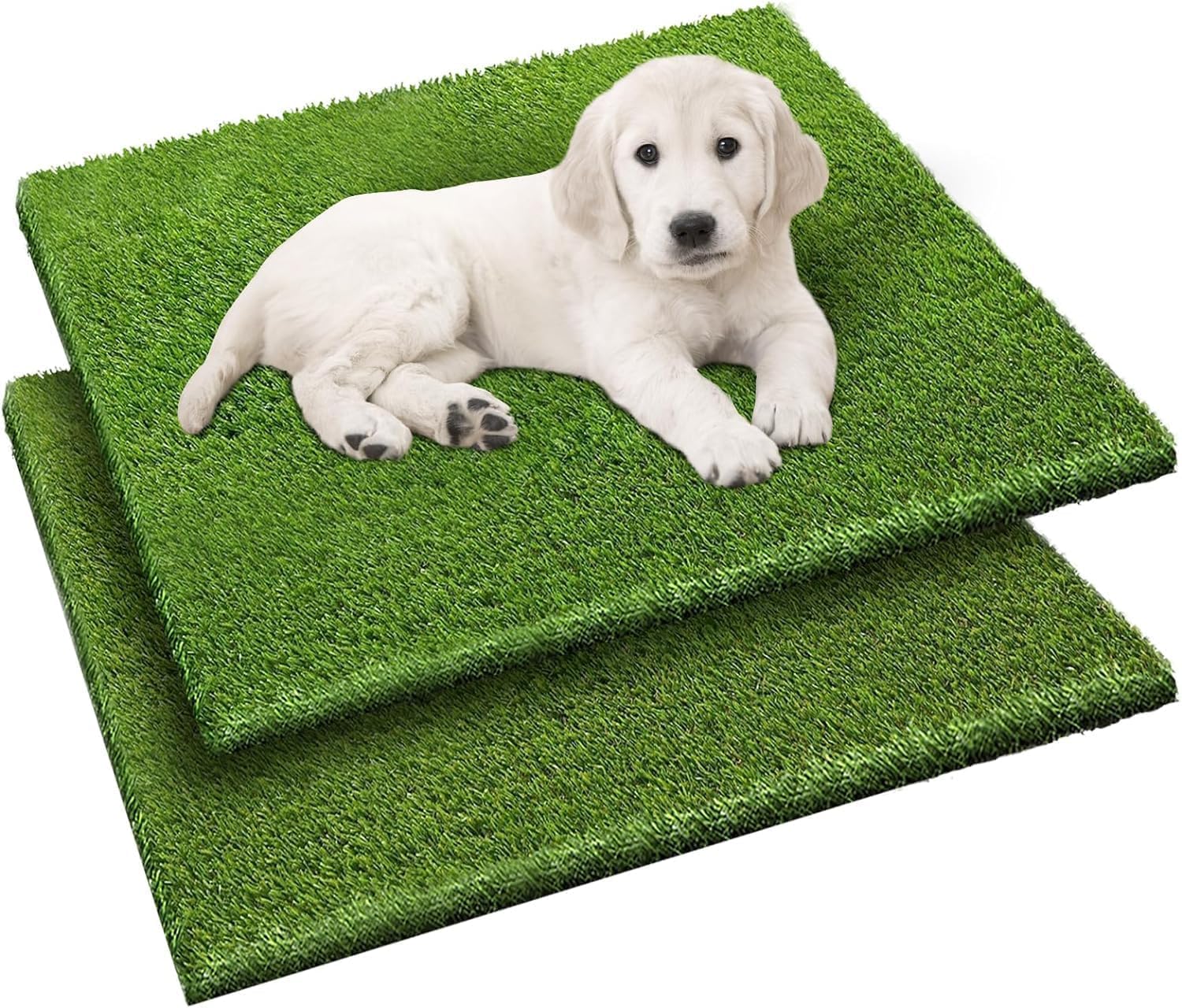 Fezep almohadillas de hierba artificial para perros, doble pack, 26x30 pulgadas.