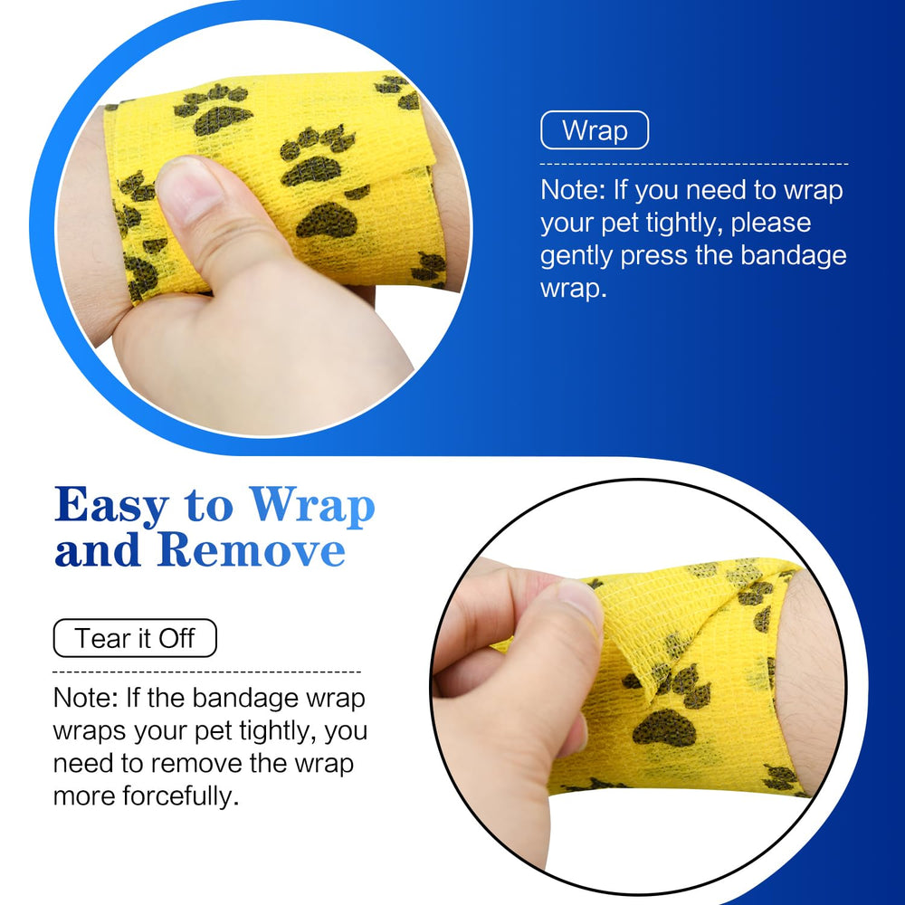 Uso en pata de perro con vendaje FGBNM Vet Wraps.