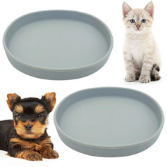 Fhiny dos-cuencos silicona para mascotas 7 pulgadas: comedero estable y antideslizante para gatos y perros