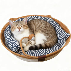 Cama de gato FHKPET Instinct Basket, cama-gato-tejido-algodon, descanso suave y seguro.