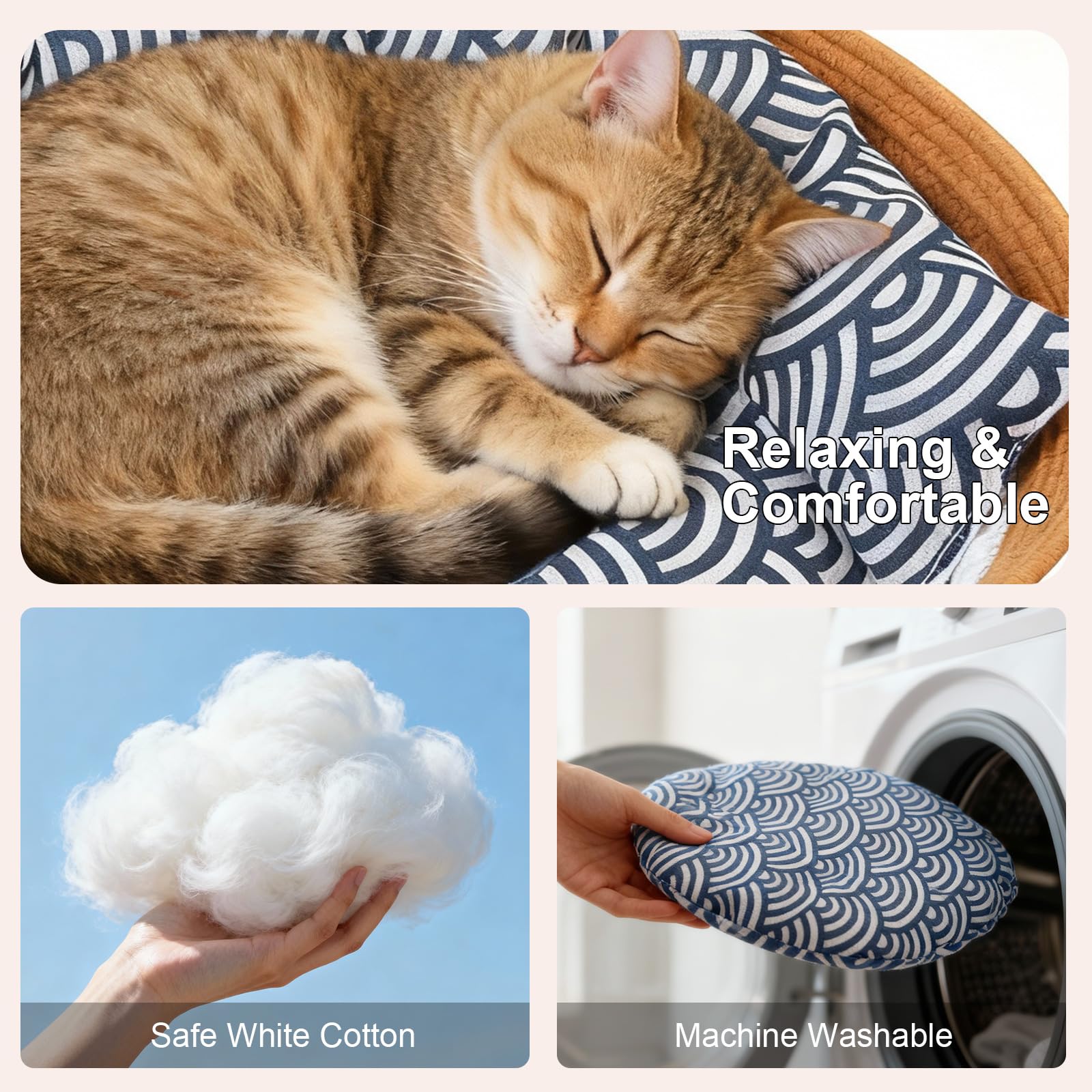 FHKPET Instinct Basket, cojin-desmontable-lavable para limpieza sencilla.