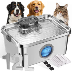 Bebedero Ficuswin para perros grandes con nivel de agua visible y gran capacidad.