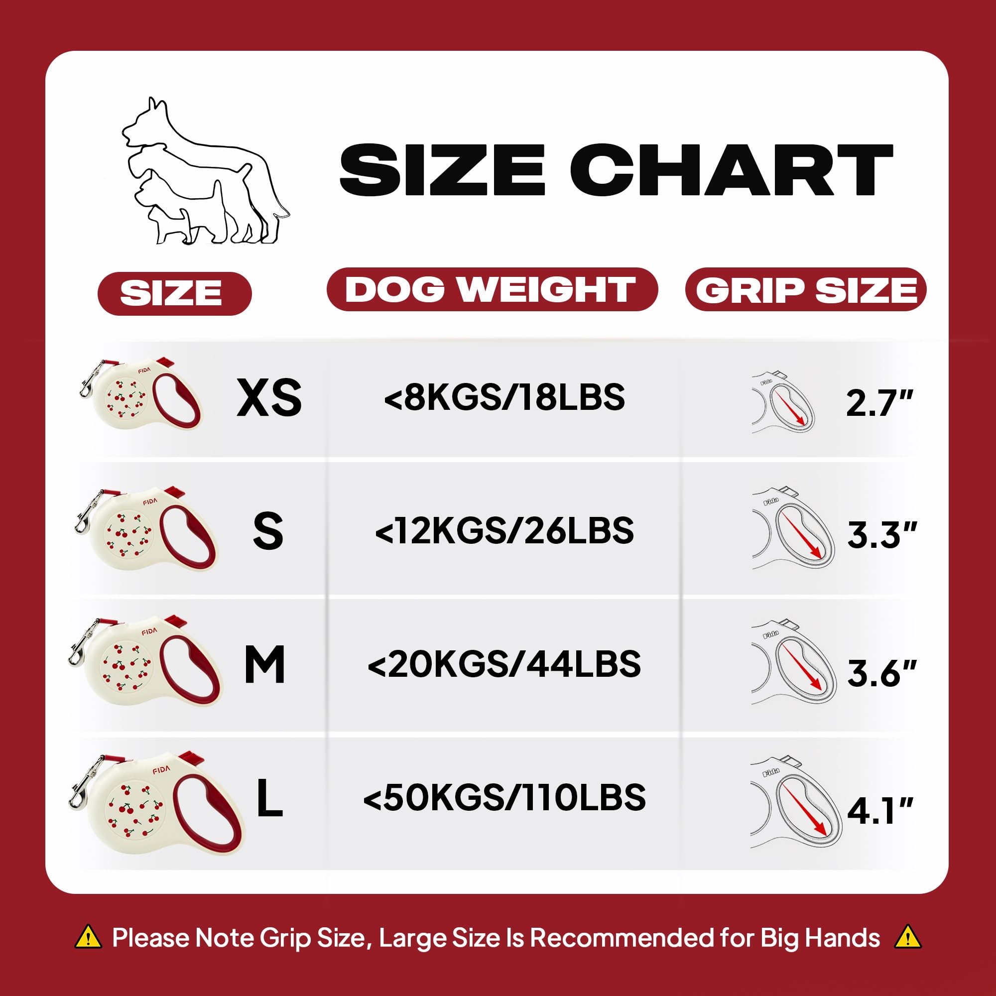 Fida gancho-resistente-oxidacion, gancho duradero para perros de 12 kg.
