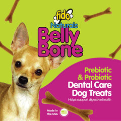Fido Belly Bones mini aliento fresco ayuda a la limpieza dental suave.