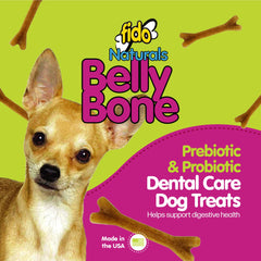 Fido Belly Bones mini con diseño en V para limpieza dental y masaje de encías