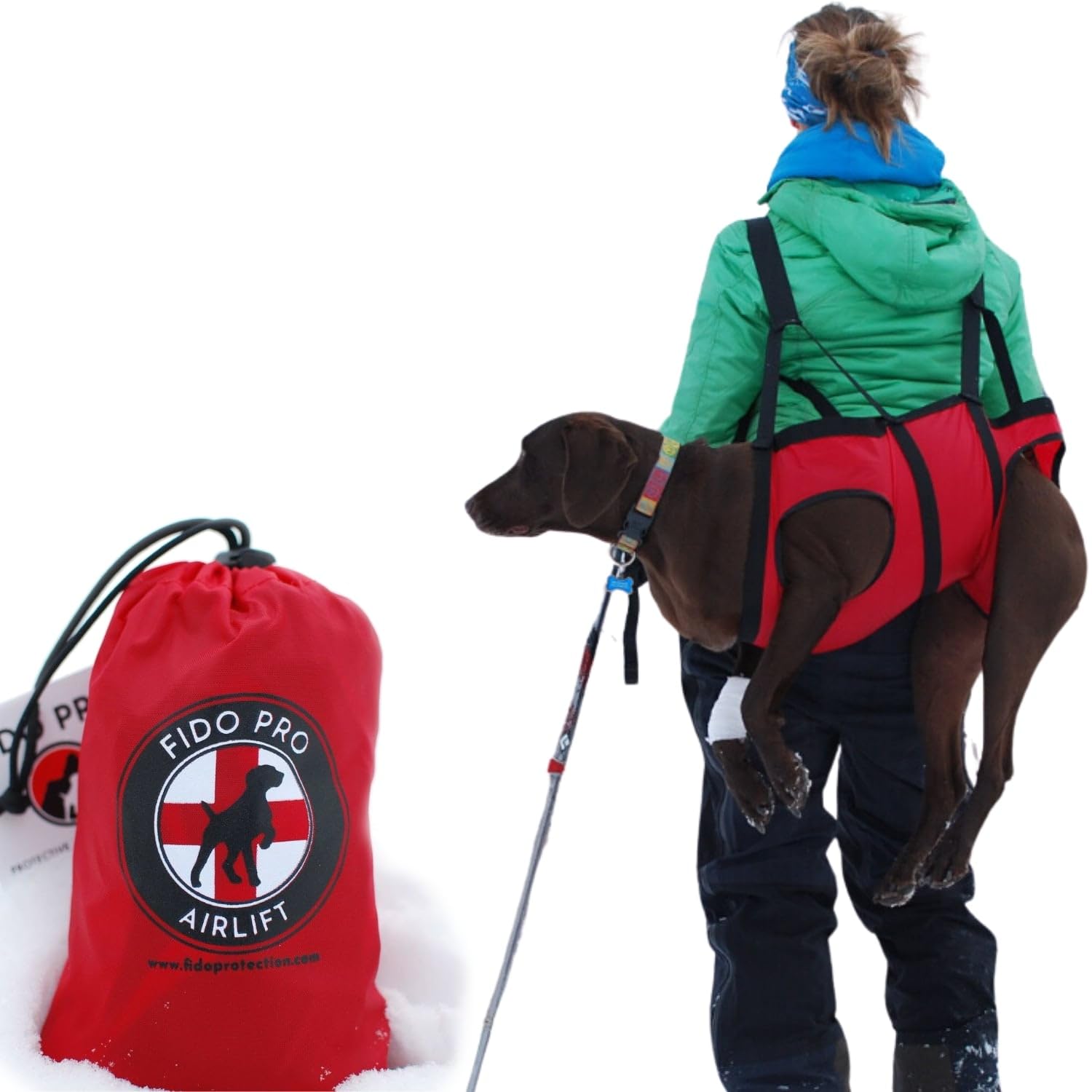 Fido Pro Airlift rescate-perro-emergency-sling rojo para rescates seguros.