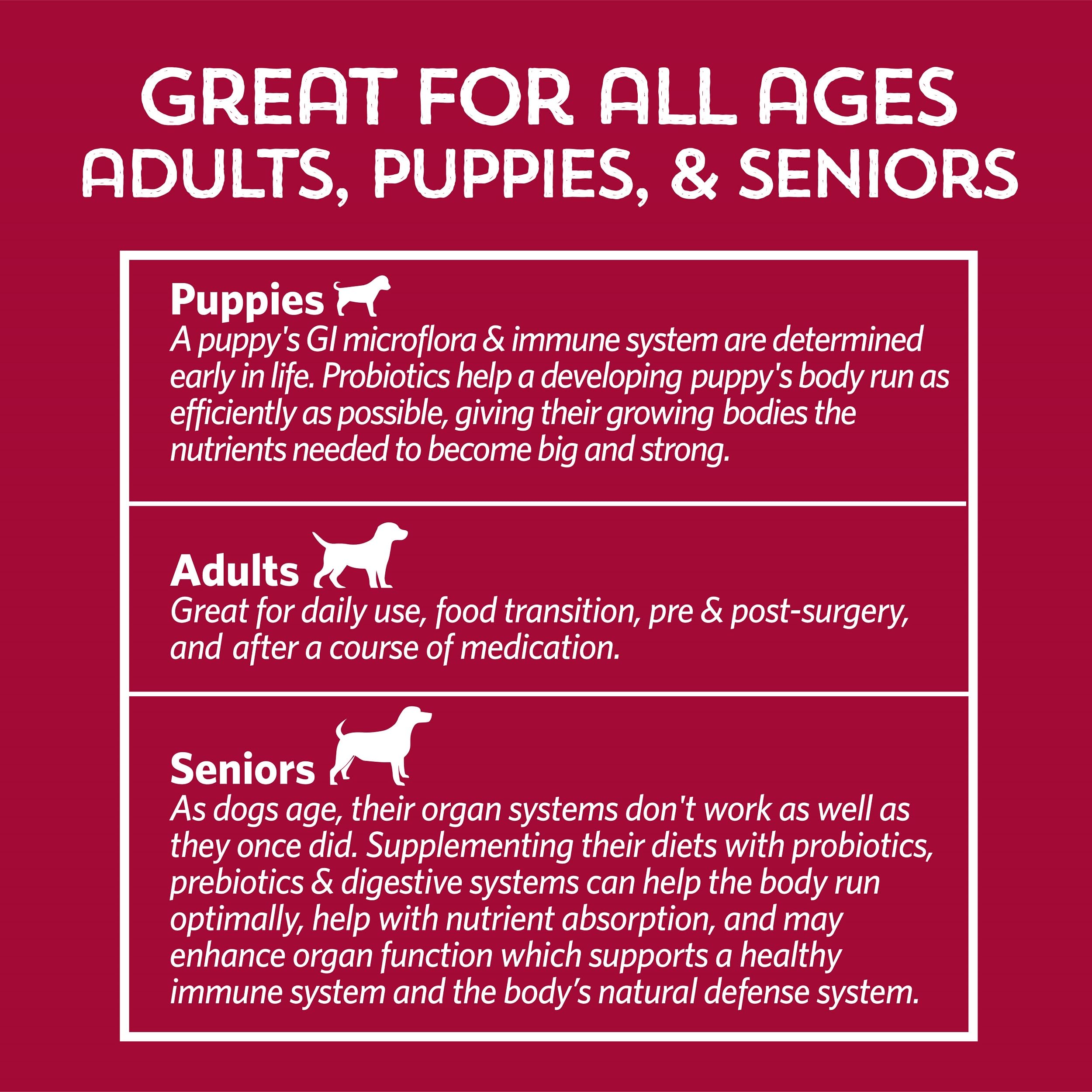 Dosis diaria para perros adultos y cachorros con Fidobiotics