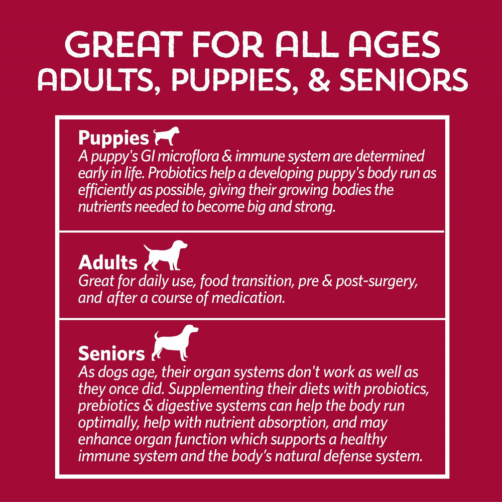 Dosis diaria para perros adultos y cachorros con Fidobiotics