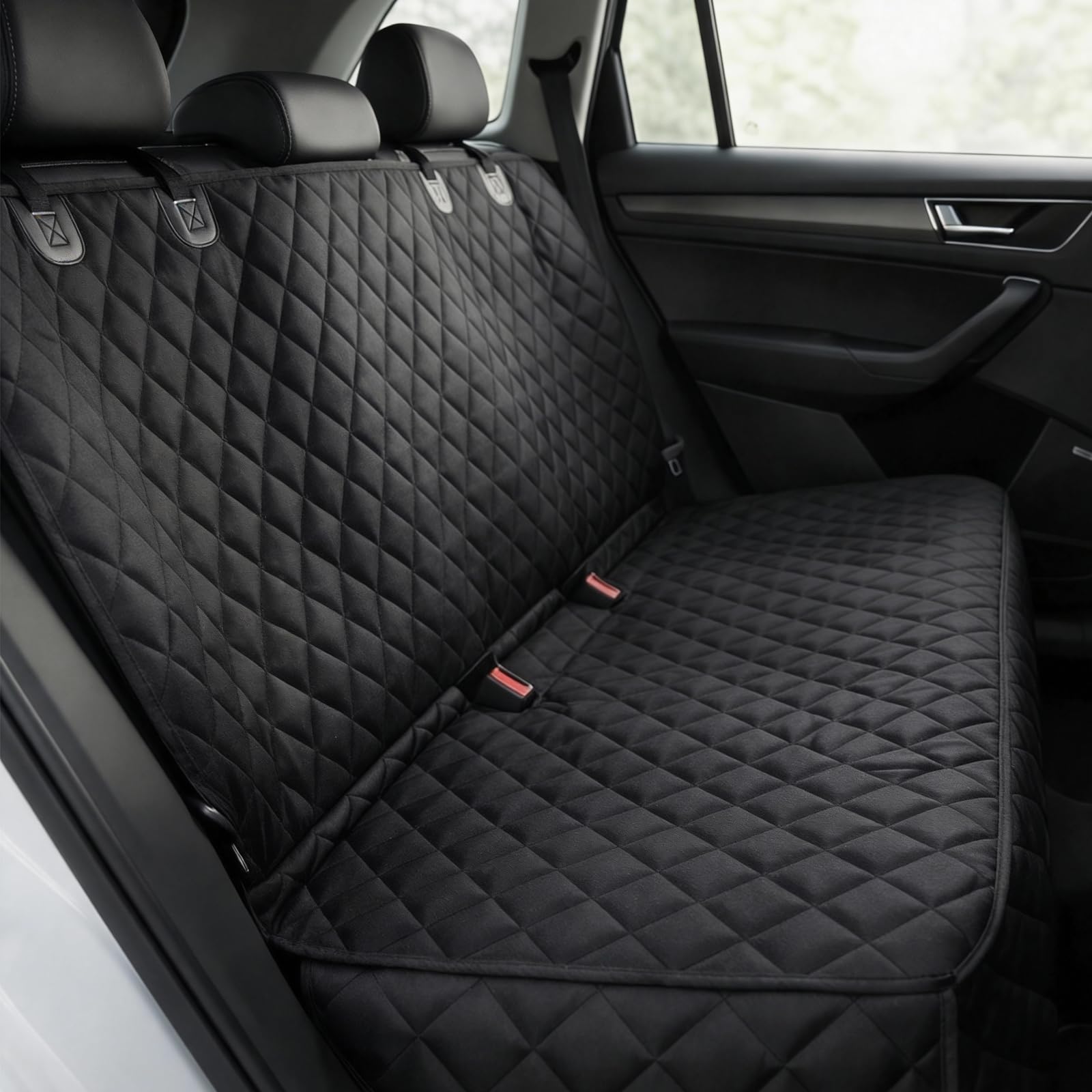 Fidozen cubierta asiento trasero impermeable protege tapicería y evita manchas al viajar con perros.