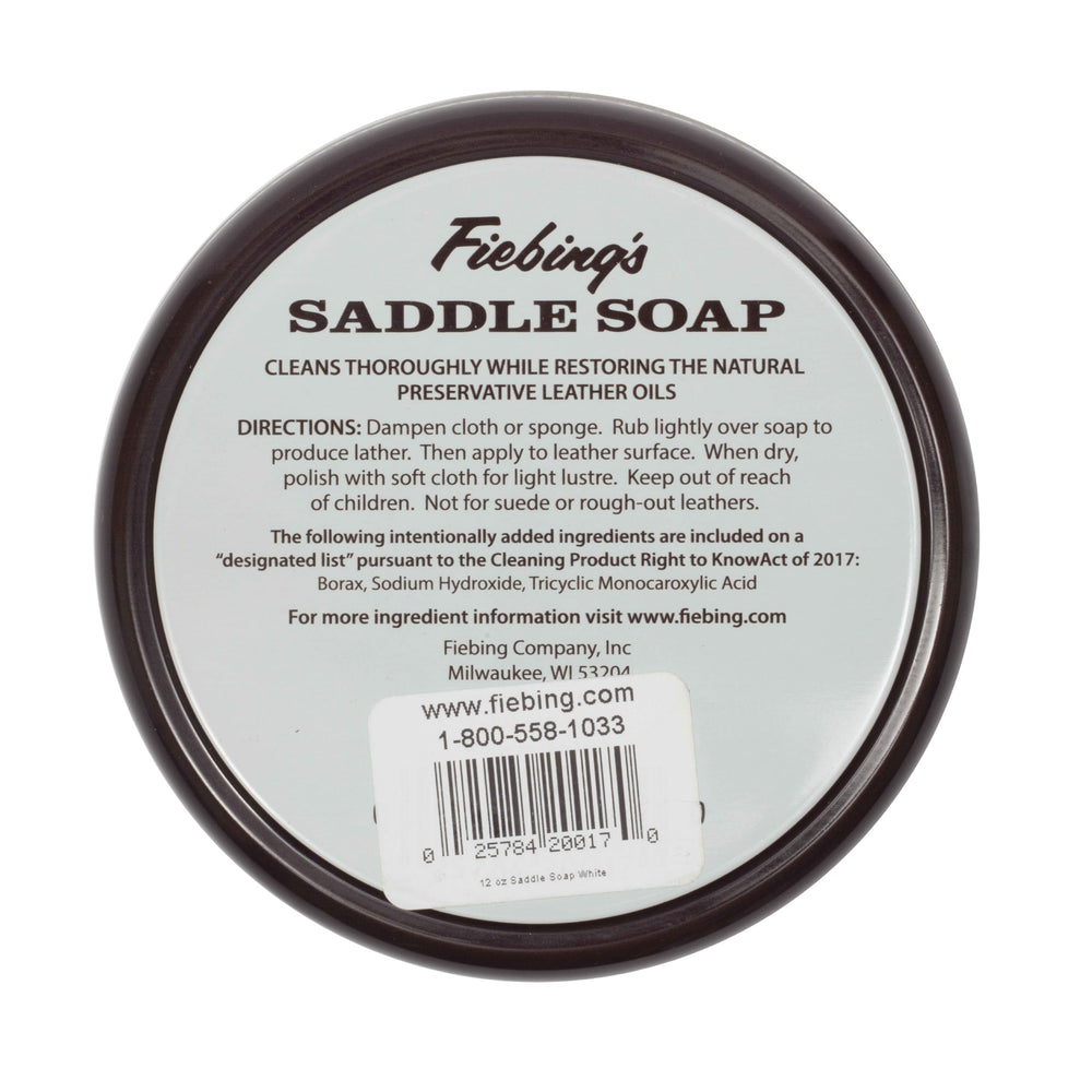 Fiebing's Jabón de cuero para cuidado general, mantiene aceites preservantes.
