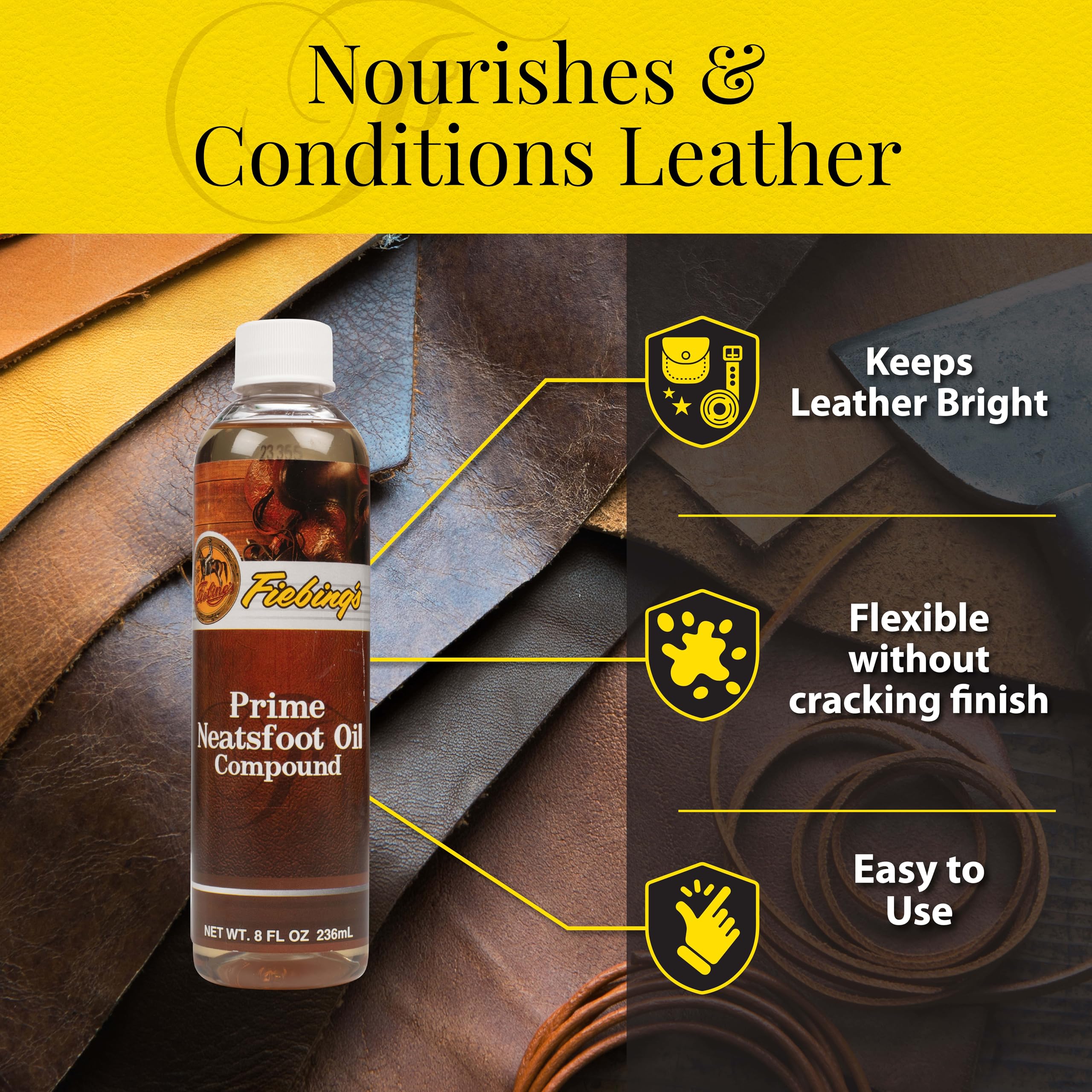 Fiebing's Prime Neatsfoot Oil: penetracion-brillo para acabado uniforme