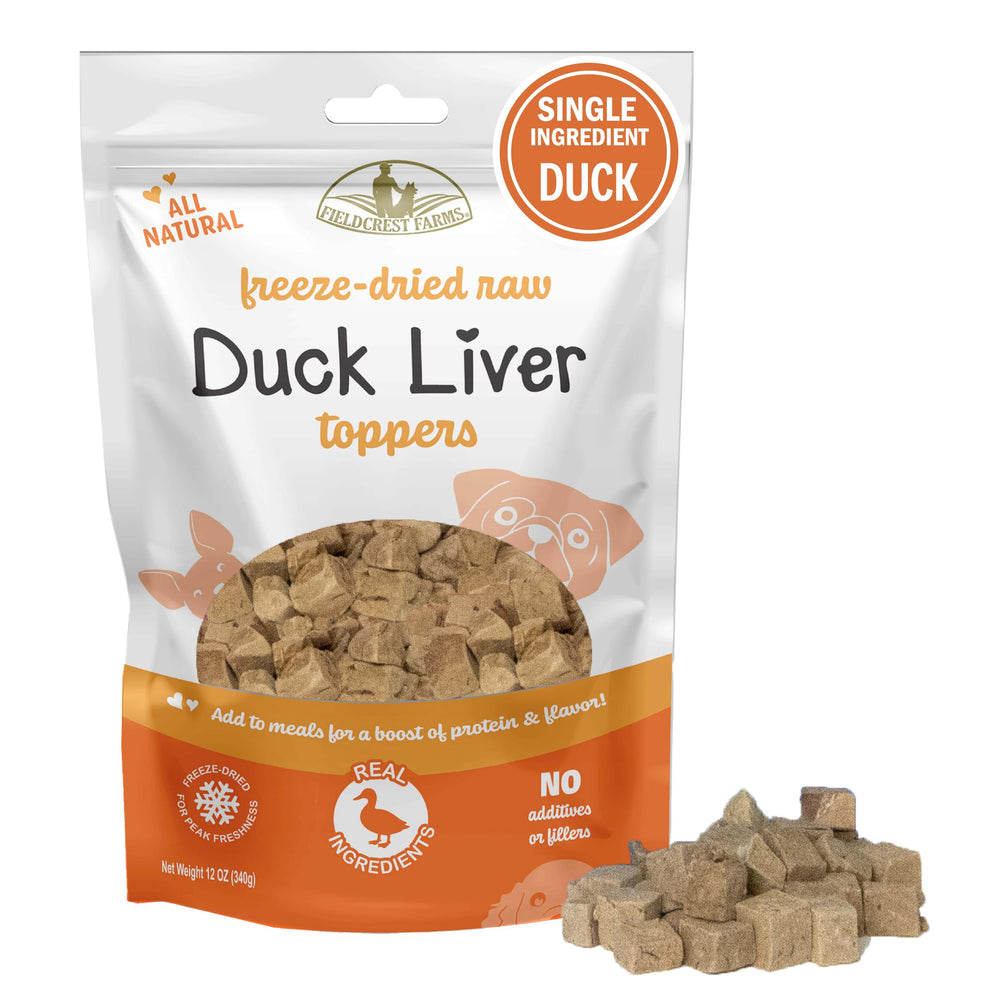 Fieldcrest Farms hígado de pato Topper liofilizado para realzar el sabor de las comidas