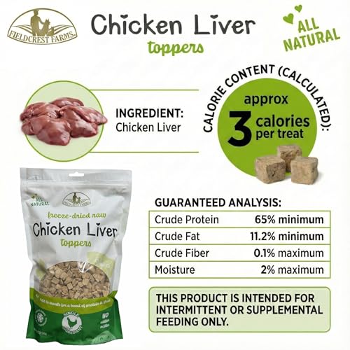 Fieldcrest Farms Hígado de Pollo: topping para kibble, fácil de usar