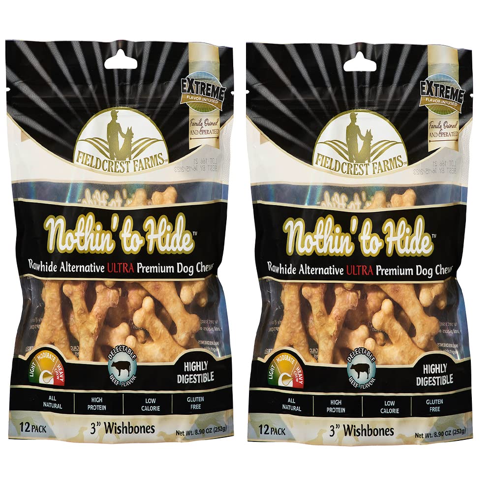 Huesos Fieldcrest Farms de 3 pulgadas para perros, masticación prolongada